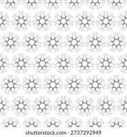 Seamless Abstract Gray Star Line Pattern on White
