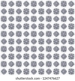 Seamless abstract gray texture on white background. Arranged in a staggered manner two medium floral fractal patterns. Vector.