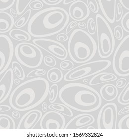 Seamless abstract gray and white background, circles and ovals. Vector illustration.