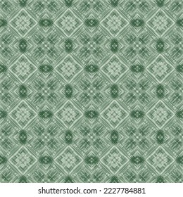 seamless abstract green color line and shape table beautiful fabric ethnic pattern background