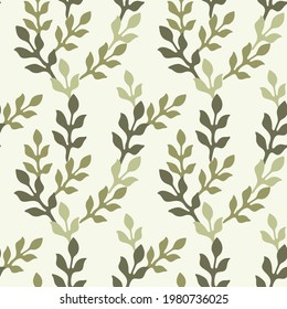 Seamless abstract green floral background with leaves 