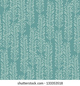 Seamless abstract green floral pattern. Vector illustration