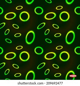 seamless abstract green floral pattern with ellipse. vector