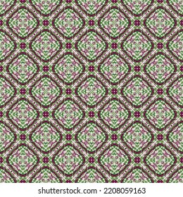 fondo de patrón de flor verde abstracto sin fisuras, diseño de arte gráfico tribal y ilustración étnica textil.