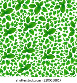 Seamless Abstract Green Leaves pattern, Green foliage vector background.