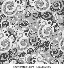 patrón verde abstracto sin fisuras con círculos en forma de ventisca gris