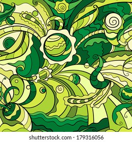 Seamless abstract green pattern for design and fabric 