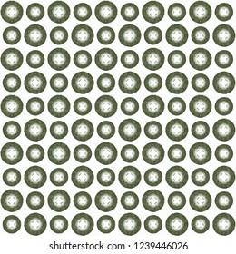 Seamless abstract green texture on white background. Arranged in a staggered manner two medium floral fractal patterns.
