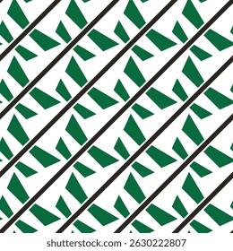 Seamless Abstract Green and White Diagonal Pattern