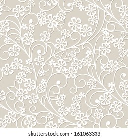 seamless abstract grey floral background