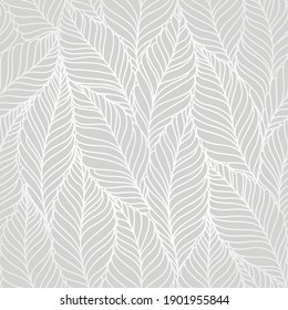 fondo floral gris abstracto y sin fisuras con hojas