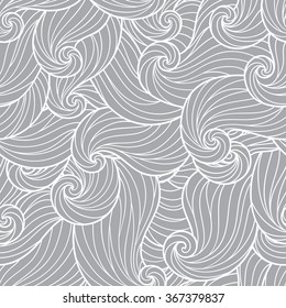 Seamless abstract grey  hand-drawn waves pattern, wavy background. Seamless pattern can be used for wallpaper, pattern fills, web page background,surface textures. Gorgeous seamless background