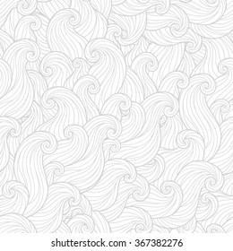 Seamless abstract grey  hand-drawn waves pattern, wavy background. Seamless pattern can be used for wallpaper, pattern fills, web page background,surface textures. Gorgeous seamless background
