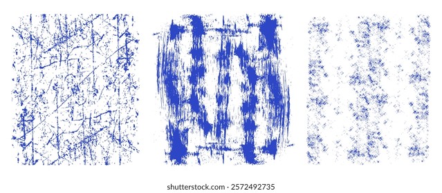 Seamless abstract grunge art pattern illustration. Hand drawn modern grunge texture set, spring line paint drawing background. Blue grunge wallpaper print.