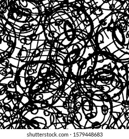 Seamless abstract grunge background. Black and white pattern of repeating elements