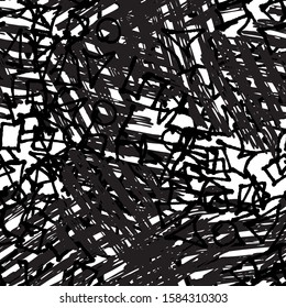 Seamless abstract grunge background. Black and white pattern of repeating elements