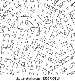 Seamless abstract grunge background. Black and white pattern of repeating elements
