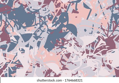 Seamless abstract grunge background. Chaotic camouflage pattern. Repeating texture art. Template for printing on fabric, wallpaper