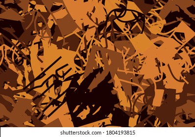 Seamless abstract grunge background. Chaotic camouflage pattern. Repeating texture art. Template for printing on fabric, wallpaper