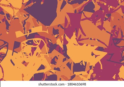 Seamless abstract grunge background. Chaotic camouflage pattern. Repeating texture art. Template for printing on fabric, wallpaper