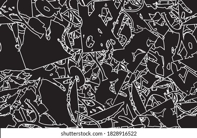 Seamless abstract grunge background. Chaotic camouflage pattern. Repeating texture art. Template for printing on fabric, wallpaper