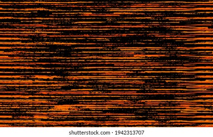 Seamless abstract grunge brush stroke pattern with yellow and orange lines, vector illustration.