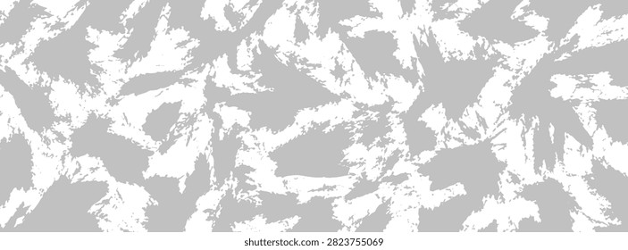 A seamless abstract grunge texture featuring white paint brush strokes on a solid gray background, perfect for artistic backgrounds and creative designs.