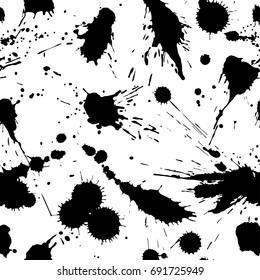 Seamless abstract grunge vector seamless pattern. Artistic splash blots. Spots ink stains background