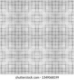 Seamless abstract half tone background. Modern texture from the dashed crossed lines. Vector template of design.