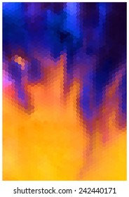 Seamless abstract Halloween vector flamed blue and orange background
