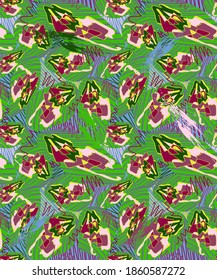Seamless abstract hand dawn pattern with curved lines, shapes for your creative designs