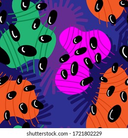 Seamless abstract hand draw backdrop with shapes pattern.