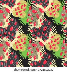 Seamless abstract hand draw backdrop with shapes pattern.