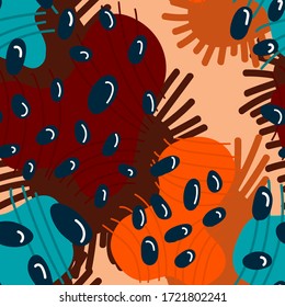 Seamless abstract hand draw backdrop with shapes pattern.