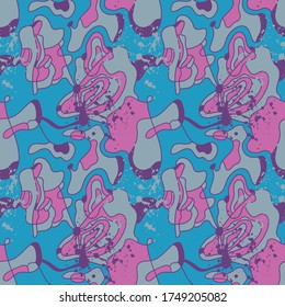 Seamless abstract hand draw backdrop. Strange pattern