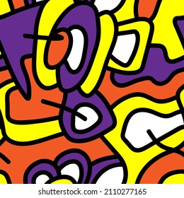 Seamless abstract hand drawn artwork with unique pattern