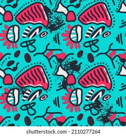 Seamless abstract hand drawn artwork with unique pattern