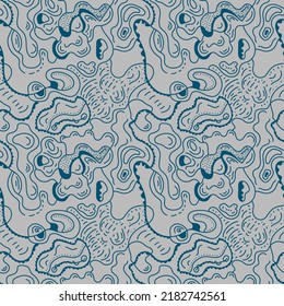 Seamless abstract hand drawn artwork with unique colorful pattern in boho style