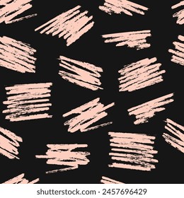 Pincelada abstracta sin fisuras dibujada a mano grunge Formas patrón textura . Impresión de chevron geométrica simple moderna en Vector Dibujado a mano hipster elegante patrón