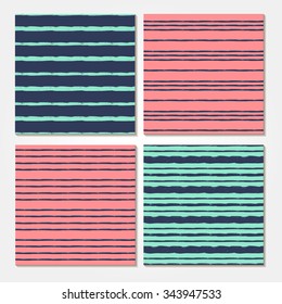 Seamless abstract hand drawn brushstroke horizontal stripes , pastel colored pattern texture . Simple modern geometric chevron prints set in vector .Geometric fashion wallpaper for design .