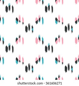 Seamless Abstract Hand Drawn Brushstroke Shapes Pastel Colored Pattern Texture . Simple Modern Geometric Chevron Print In Vector Hand Drawn Hipster Stylish Pattern . 