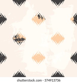 Seamless abstract hand drawn brushstroke shapes pastel colored pattern texture . Simple modern geometric chevron print in vector Hand drawn hipster stylish pattern with grunge texture