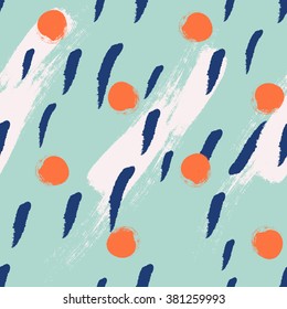 Seamless abstract hand drawn brushstroke shapes  pattern texture . Simple modern geometric chevron print in vector Hand drawn hipster stylish pattern . 