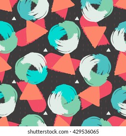 Seamless abstract hand drawn brushstroke shapes pattern texture .Simple modern geometric chevron print 