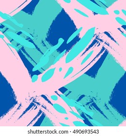 Seamless abstract hand drawn brushstroke shapes pattern texture . Simple modern geometric chevron print in vector Hand drawn hipster stylish pattern