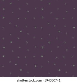 Seamless abstract hand drawn brushstroke stars pattern texture. Simple modern chevron print on a purple background. Vector illustration.