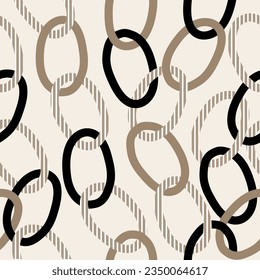 Seamless abstract hand drawn chain pattern. Vector Illustration