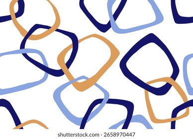 Padrão de cadeia desenhado à mão abstrato sem costura. Ilustração de vetor.