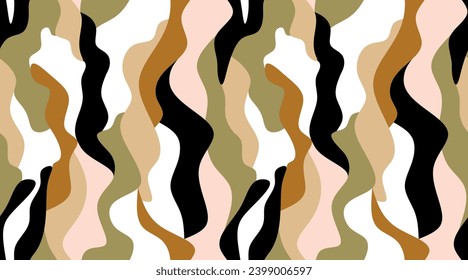 Patrón decorativo abstracto sin inconvenientes dibujado a mano. Ilustración vectorial.