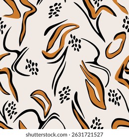 Seamless abstract hand drawn decorative pattern. Vector Illustration.